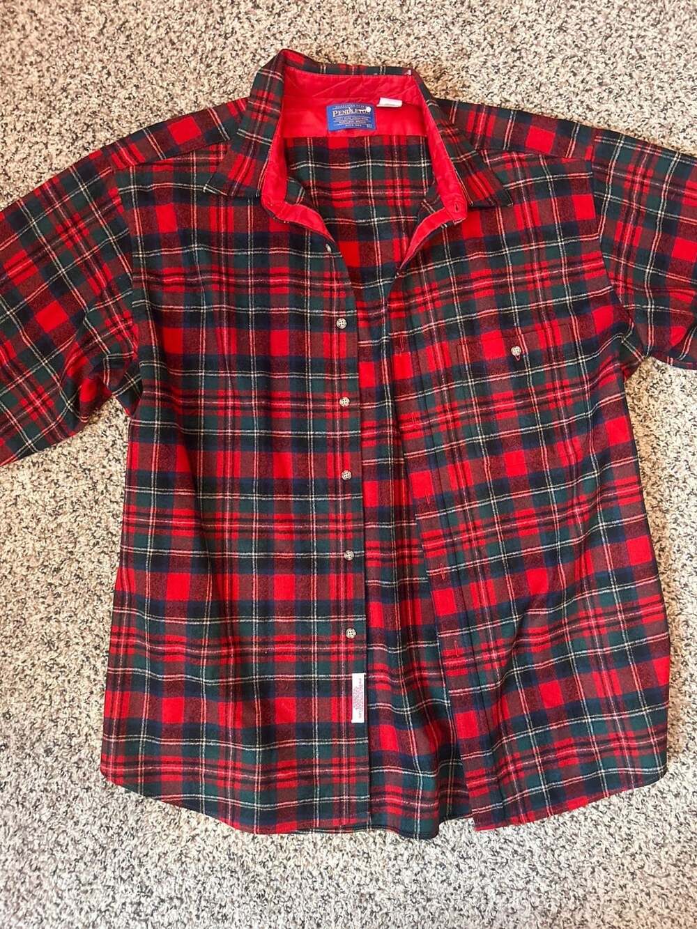 Pendleton Prince Charles Edward Stewart Tartan Plaid Shirt Size XL Red